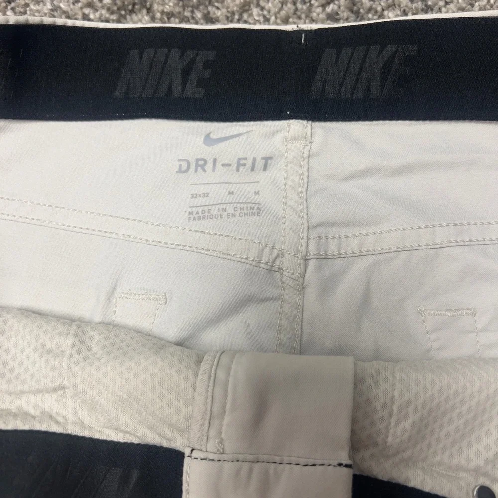 Nike Golf Dri-FIT Pants Mens 32x32 Beige Light Bone Performance Stretch Trousers